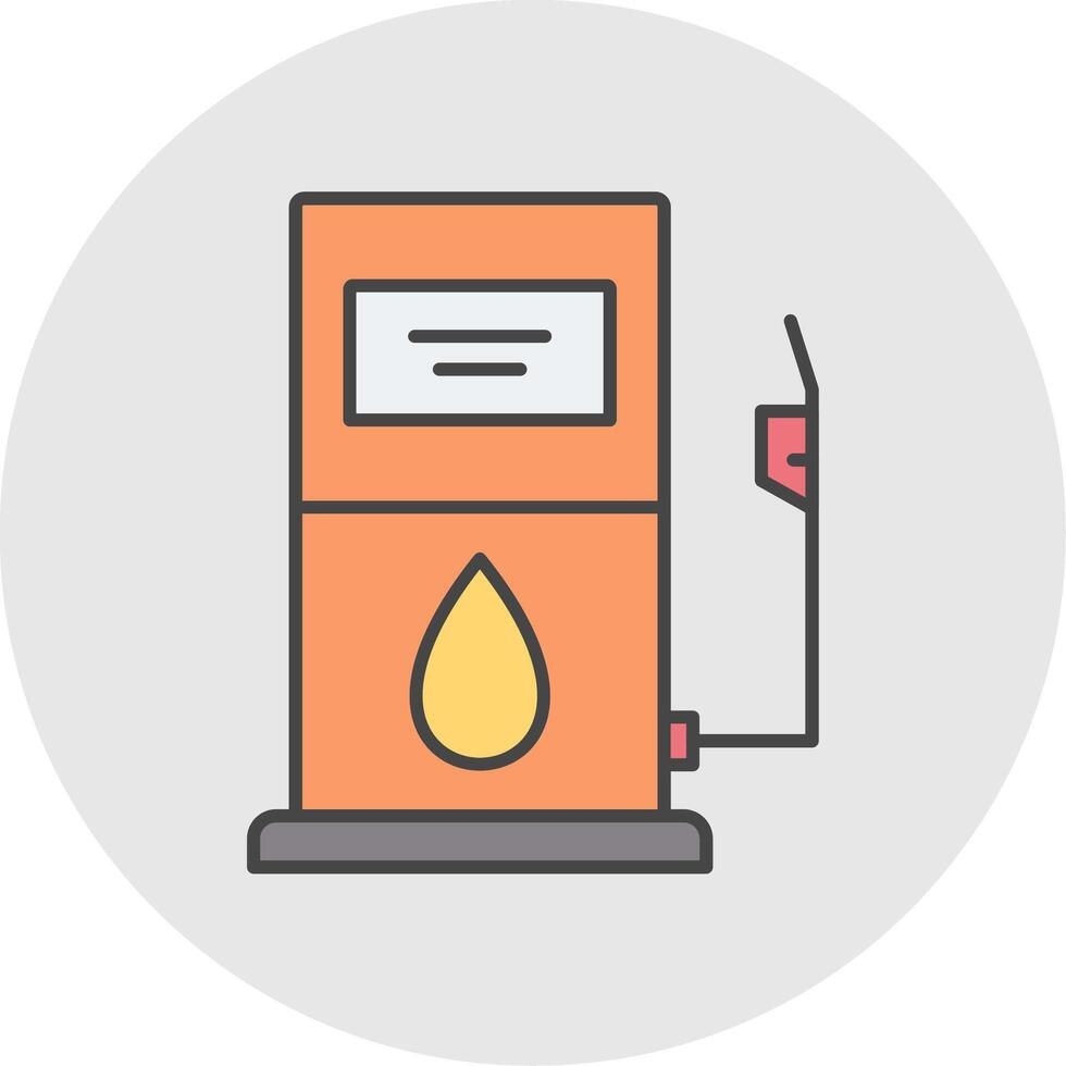 Gas Station Line Filled Light Circle Icon vector