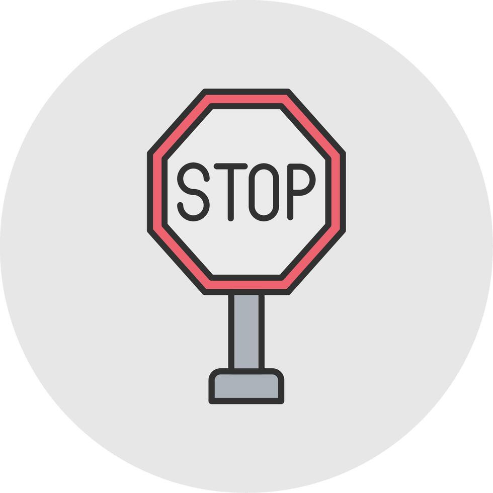 Stop Line Filled Light Circle Icon vector