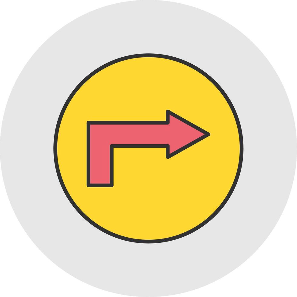 Right Way Line Filled Light Circle Icon vector