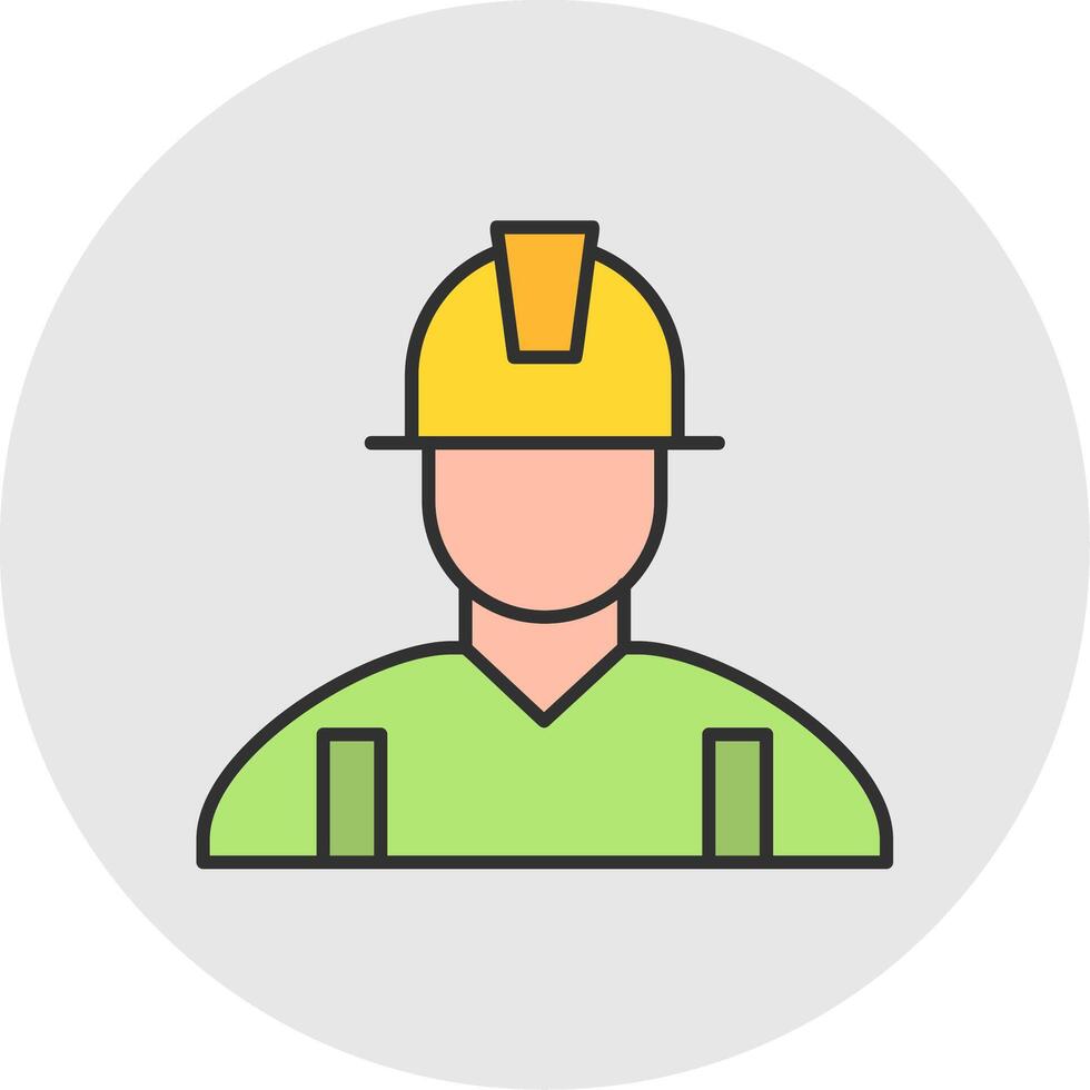 Engineer Line Filled Light Circle Icon vector