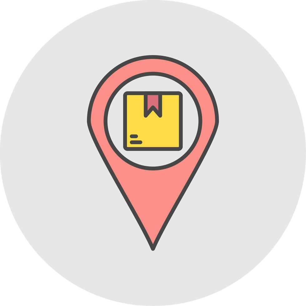 Tracking Line Filled Light Circle Icon vector
