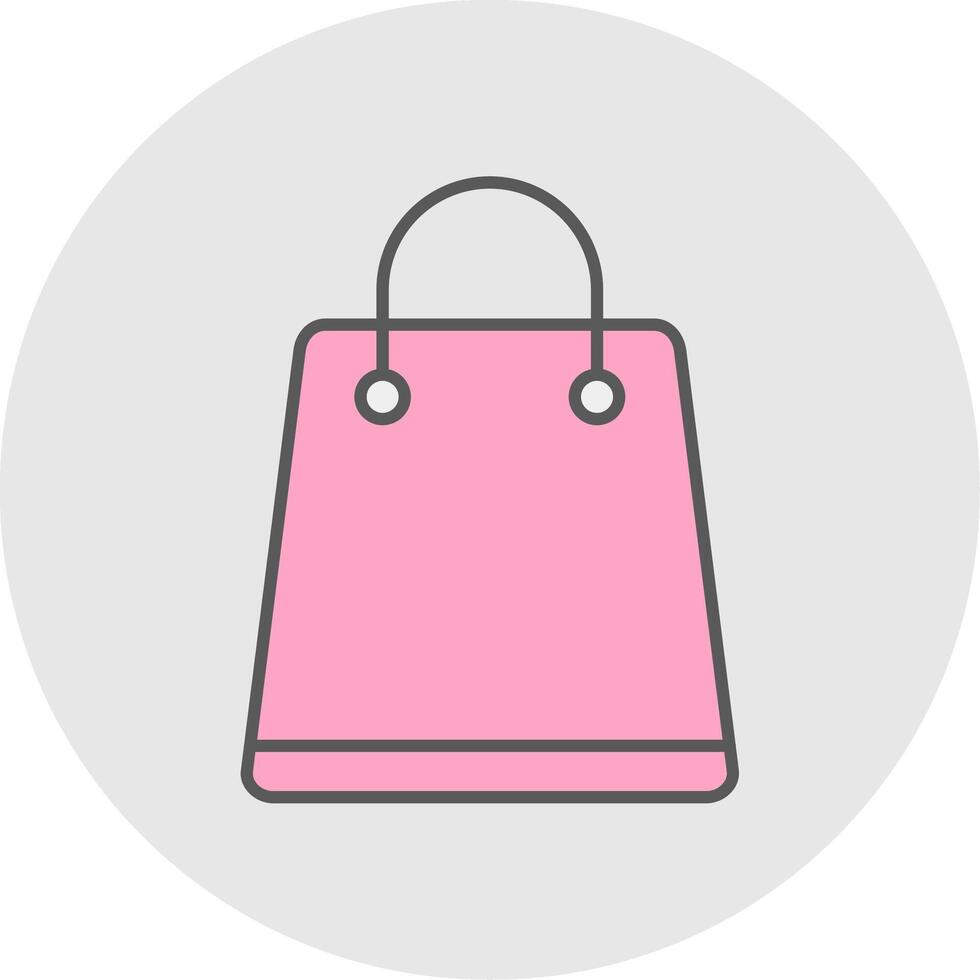 Shopping Bag Line Filled Light Circle Icon vector