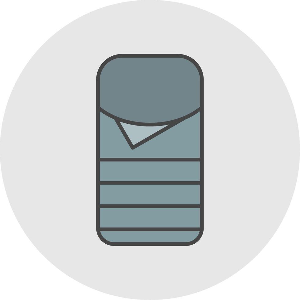 Sleeping Bag Line Filled Light Circle Icon vector