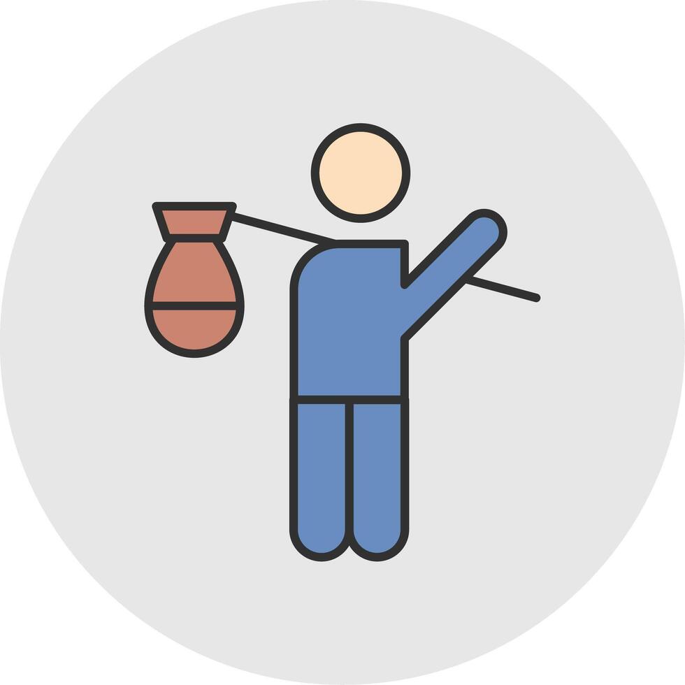 Refugee Line Filled Light Circle Icon vector