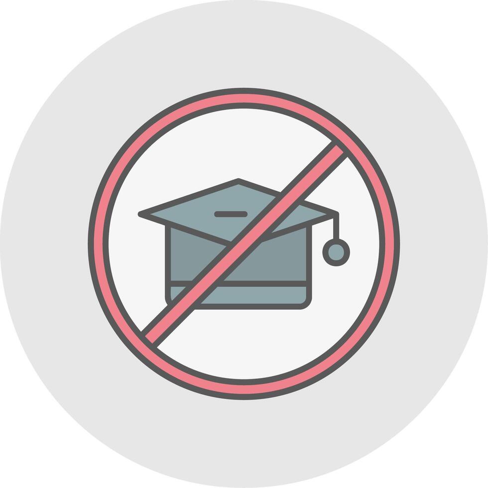 No Education Line Filled Light Circle Icon vector
