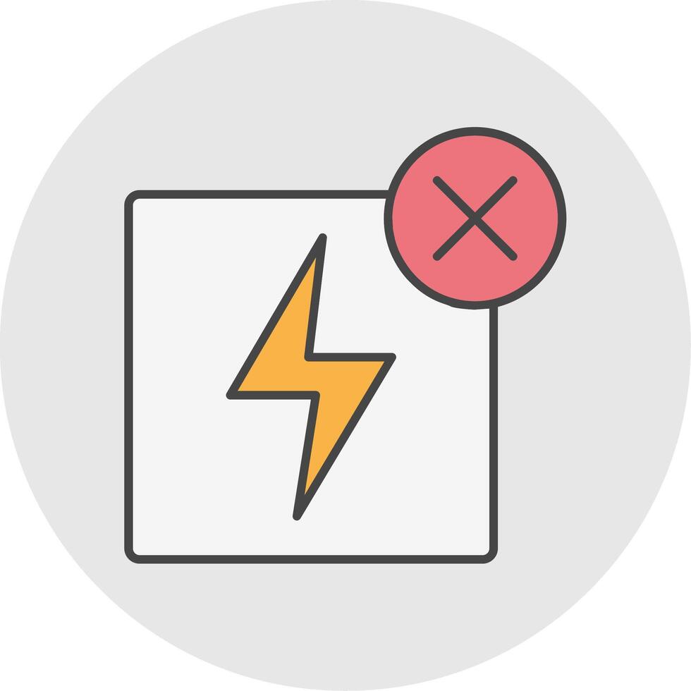 No Electricity Line Filled Light Circle Icon vector