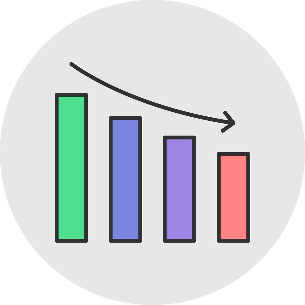 Reputation Loss Line Filled Light Circle Icon vector