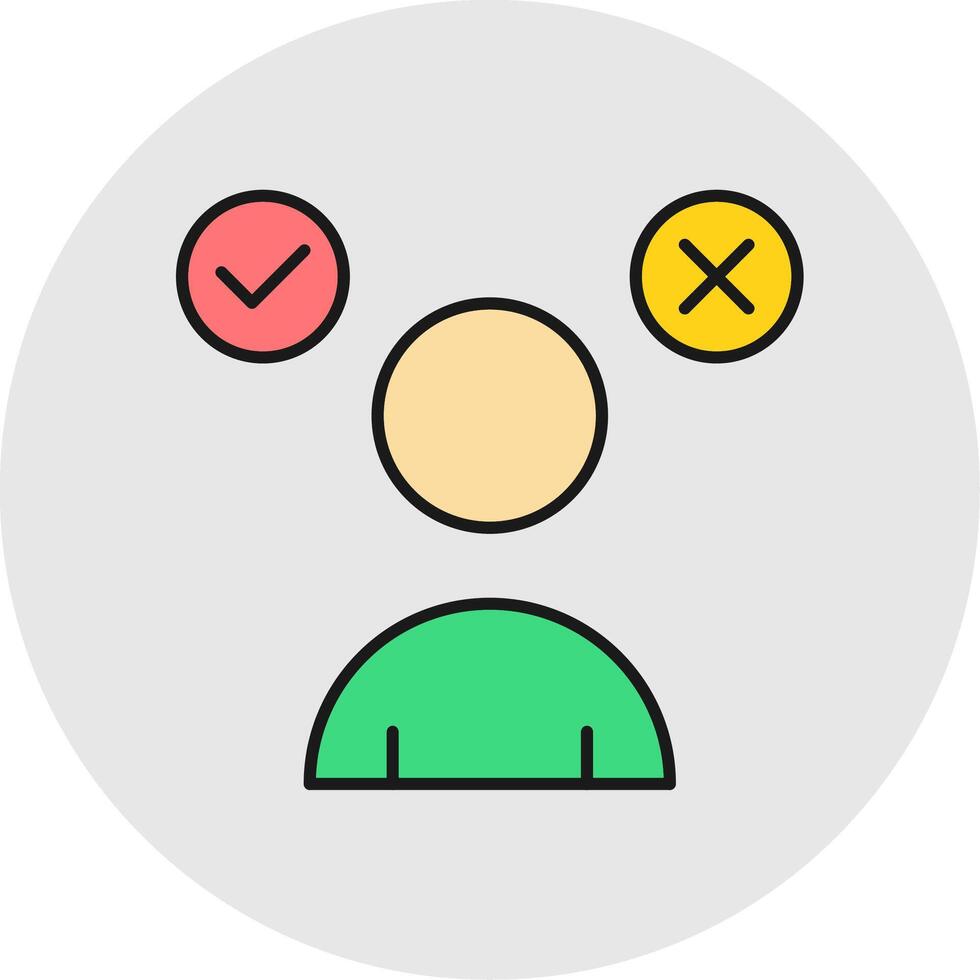 Decision Making Line Filled Light Circle Icon vector
