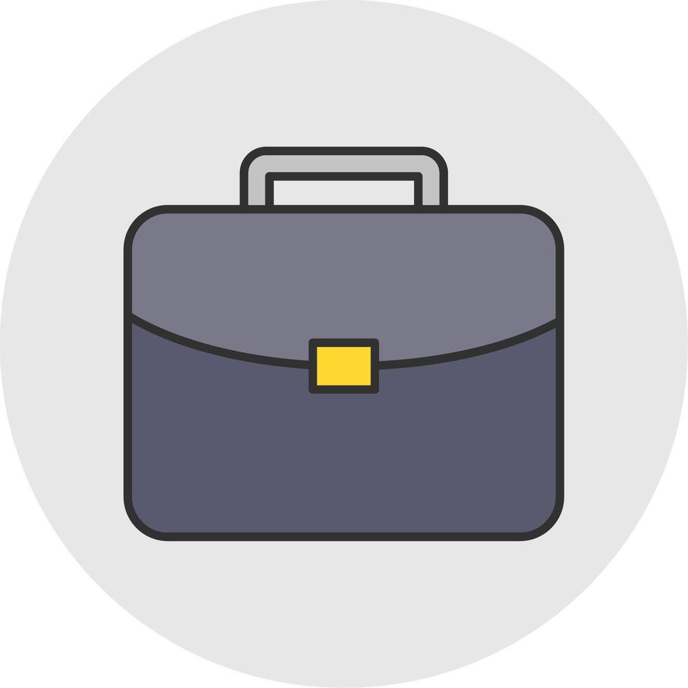 Brief Line Filled Light Circle Icon vector