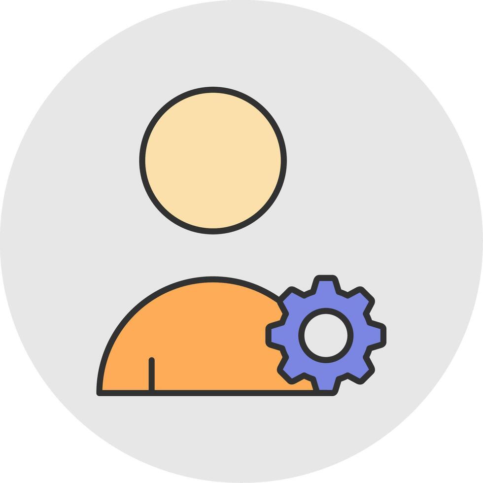 Management Line Filled Light Circle Icon vector