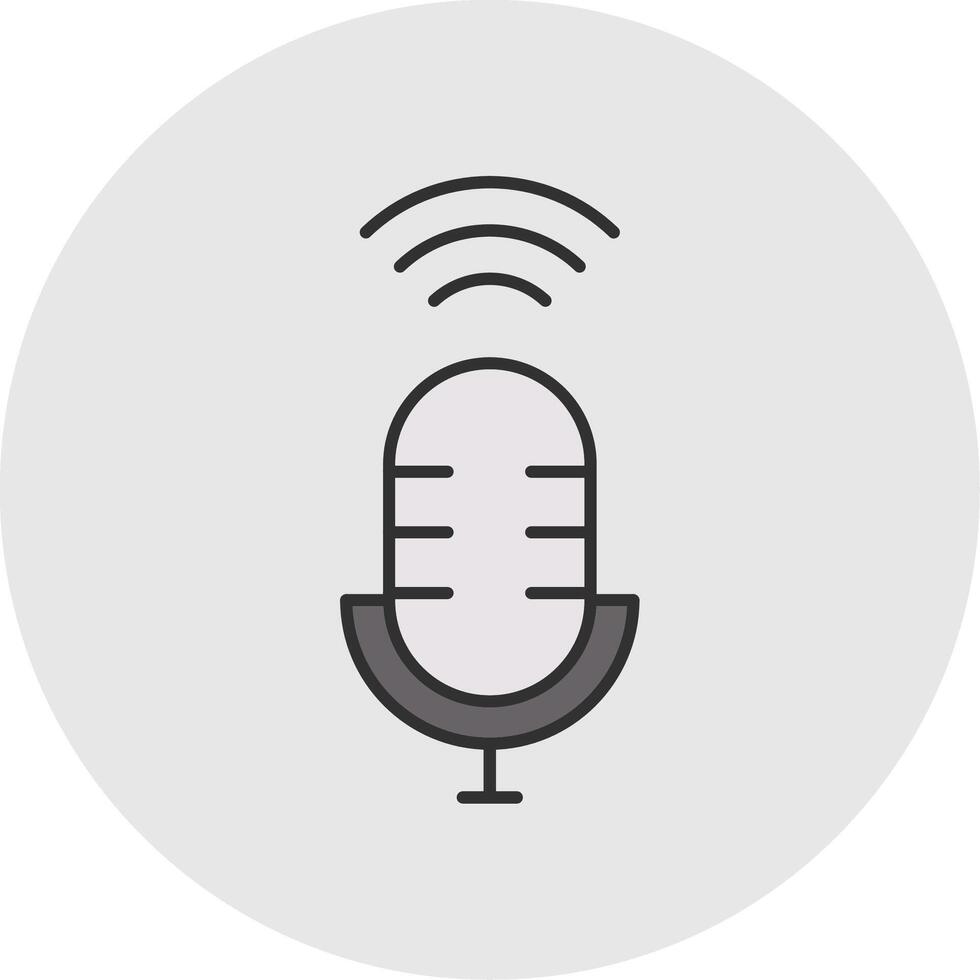 Voice Assistant Line Filled Light Circle Icon vector