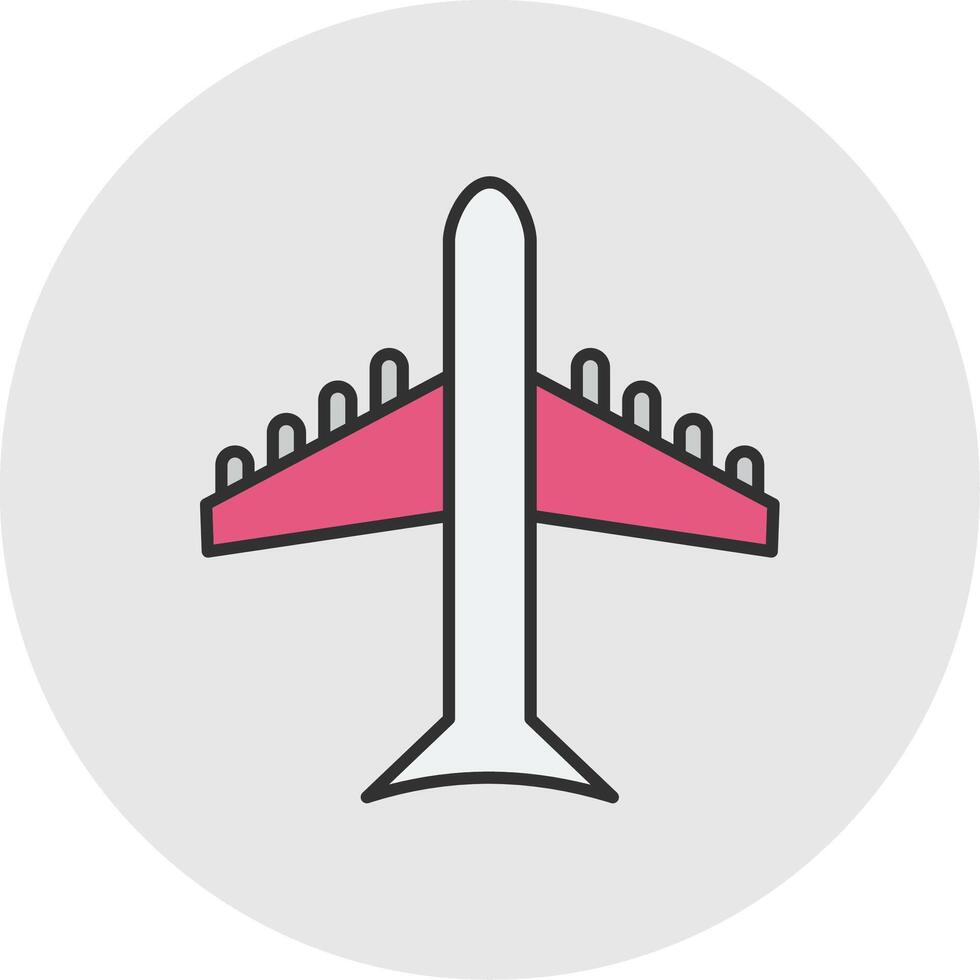 Airplane Line Filled Light Circle Icon vector