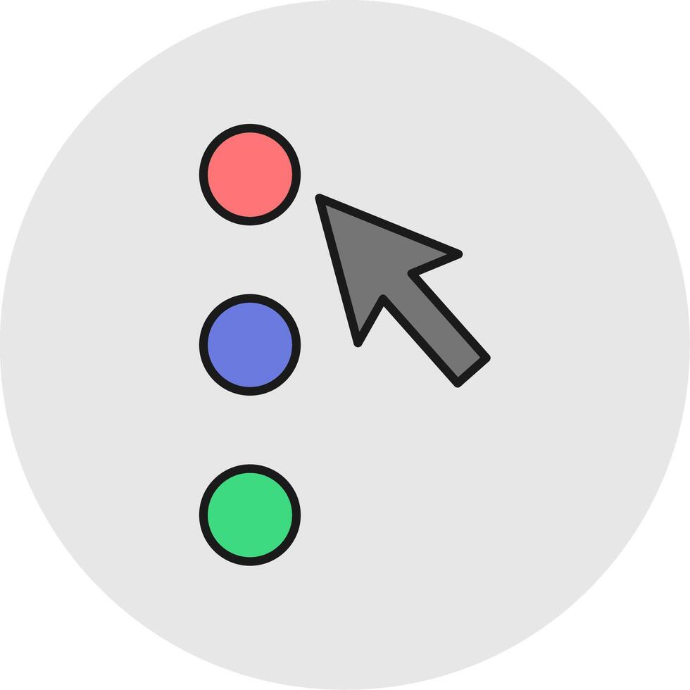 opción línea lleno ligero circulo icono vector