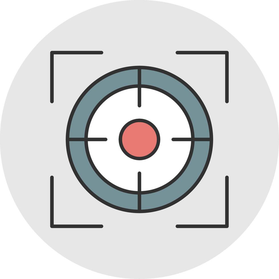 Focus Line Filled Light Circle Icon vector