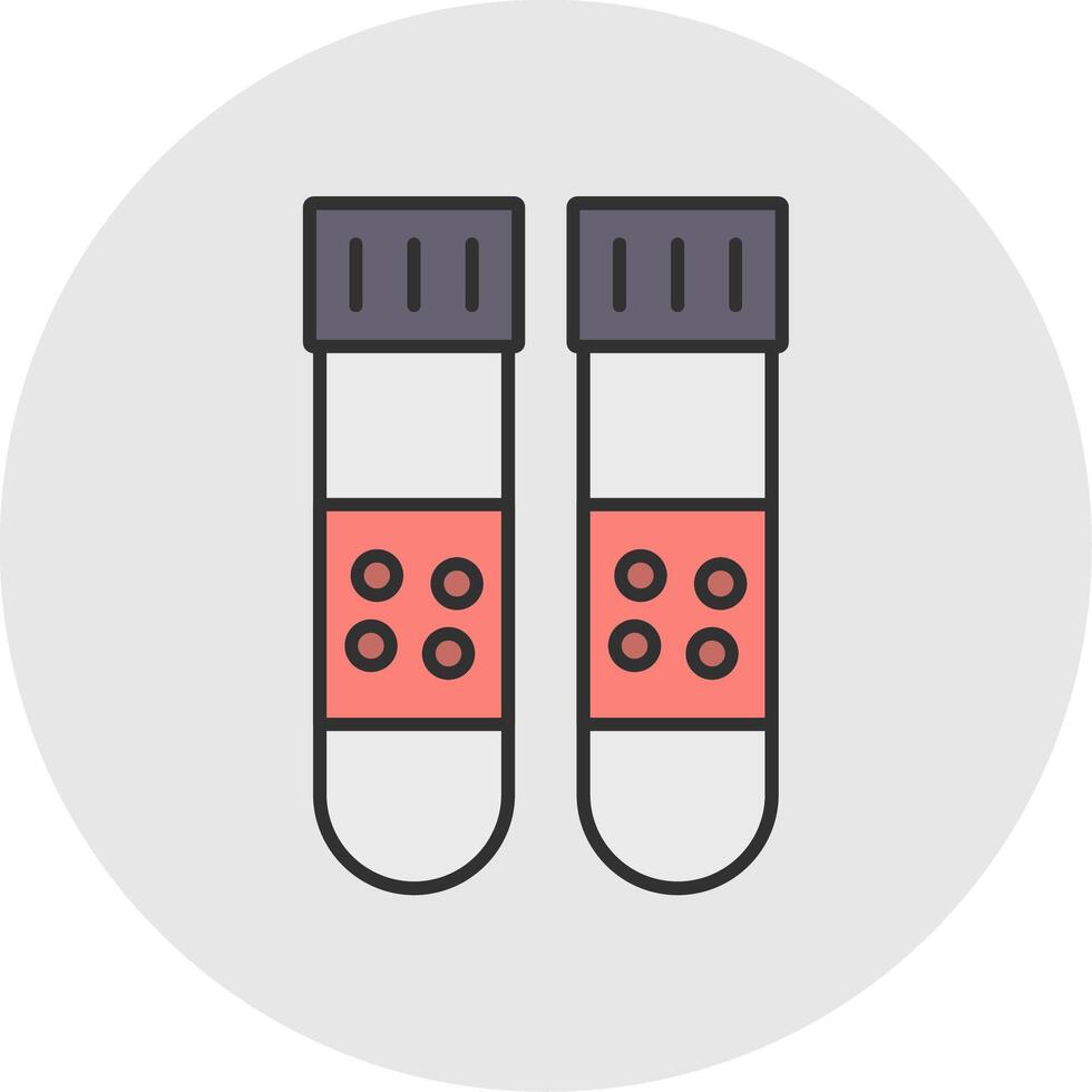 Test Tubes Line Filled Light Circle Icon vector