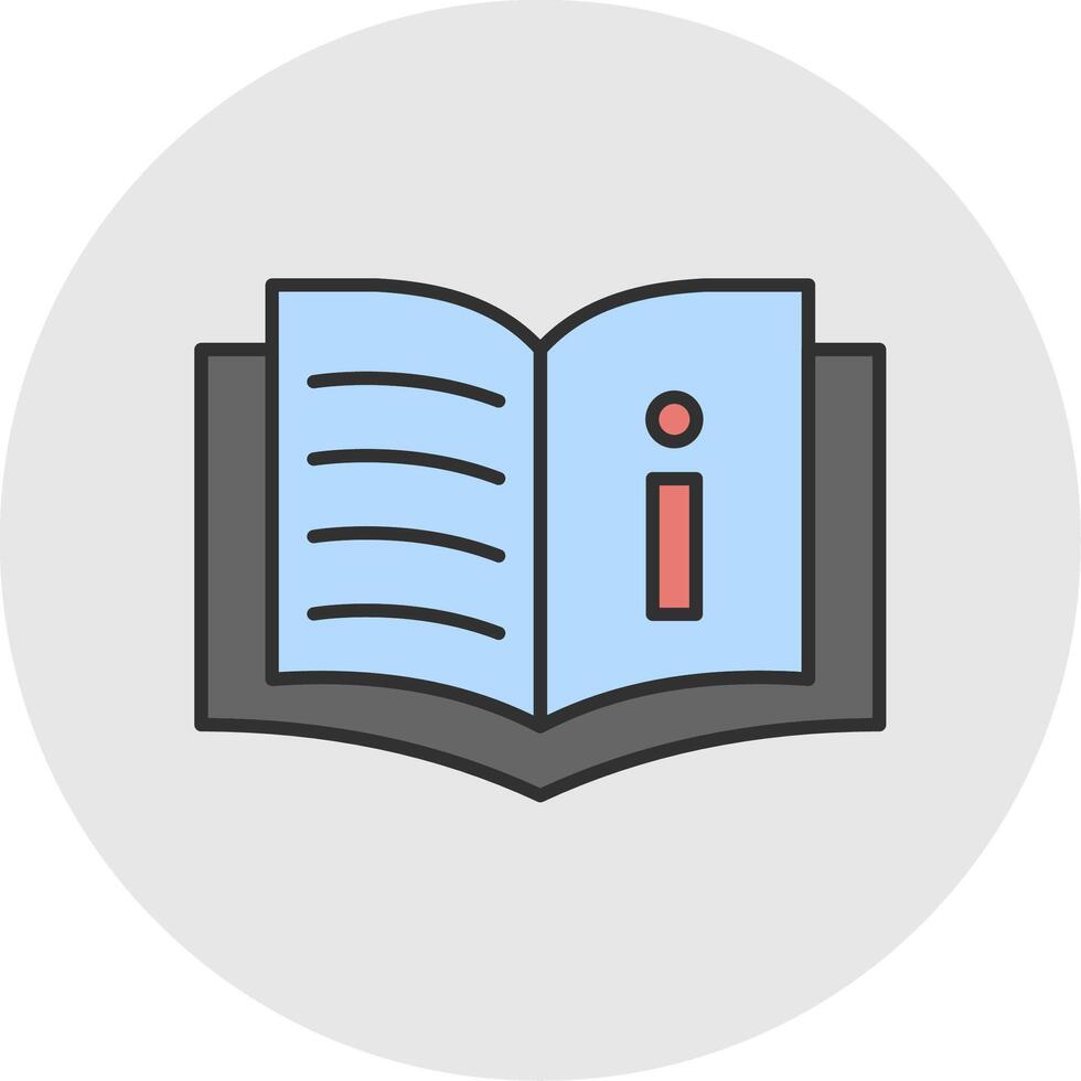 Book Line Filled Light Circle Icon vector