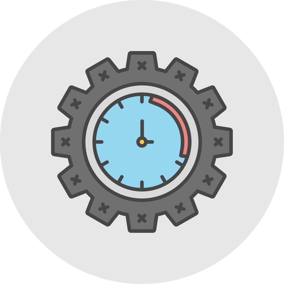 Time Management Line Filled Light Circle Icon vector