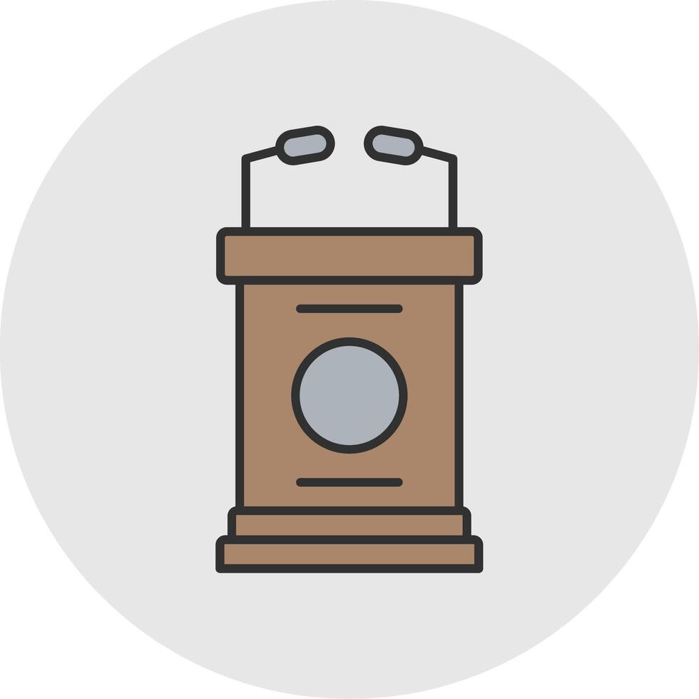 Lectern Line Filled Light Circle Icon vector
