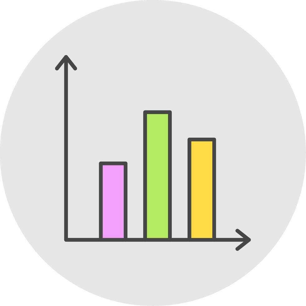 Prediction Line Filled Light Circle Icon vector