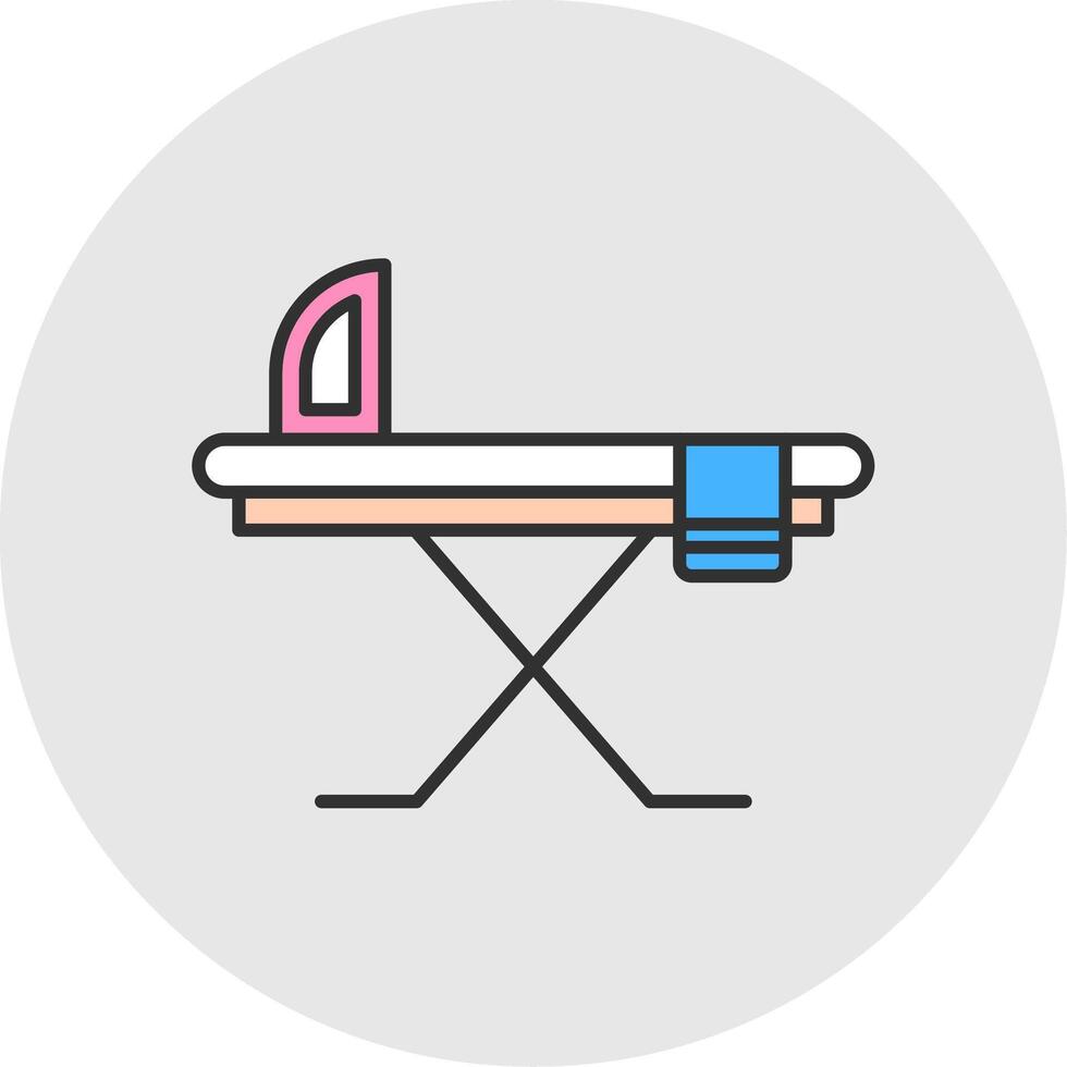 Ironing Board Line Filled Light Circle Icon vector