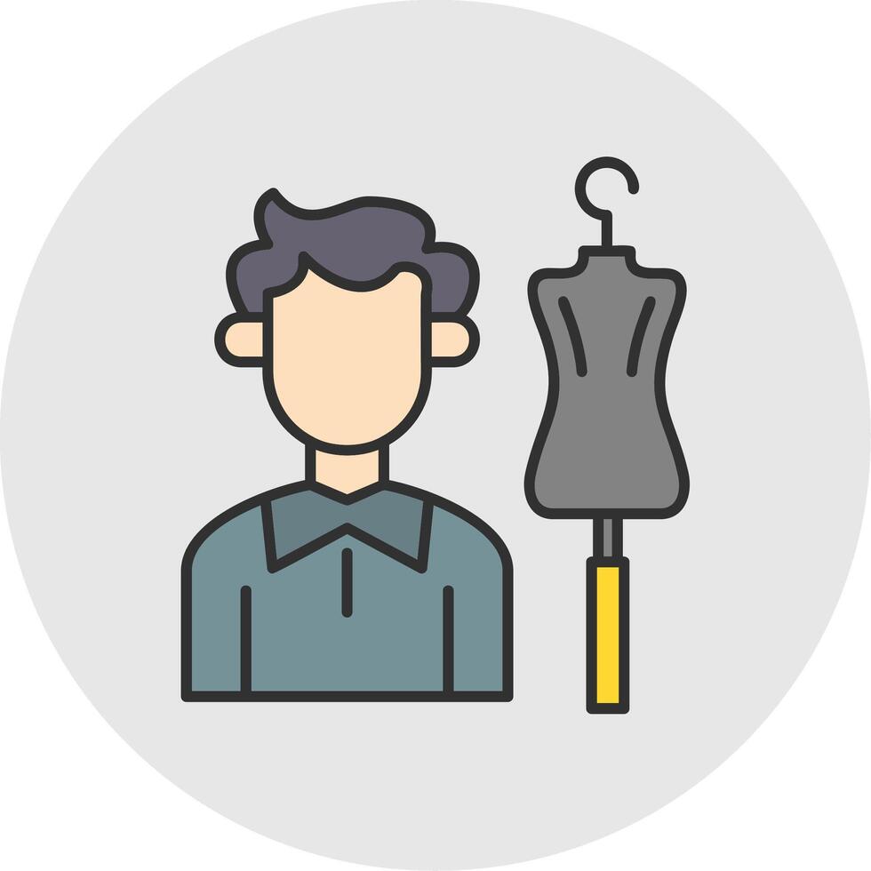 Tailor Line Filled Light Circle Icon vector