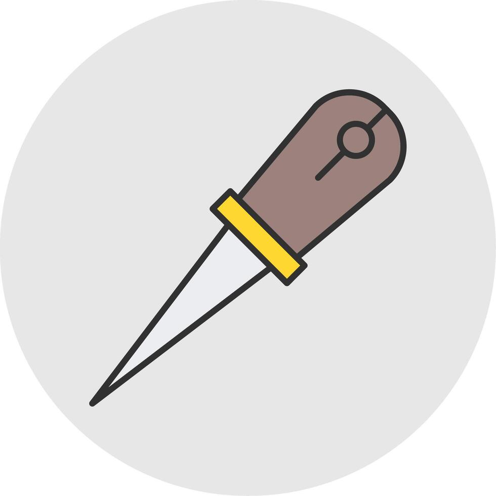 Awl Line Filled Light Circle Icon vector