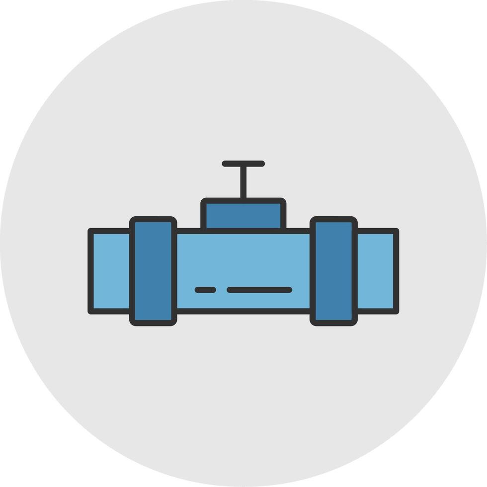 Pipe Line Filled Light Circle Icon vector