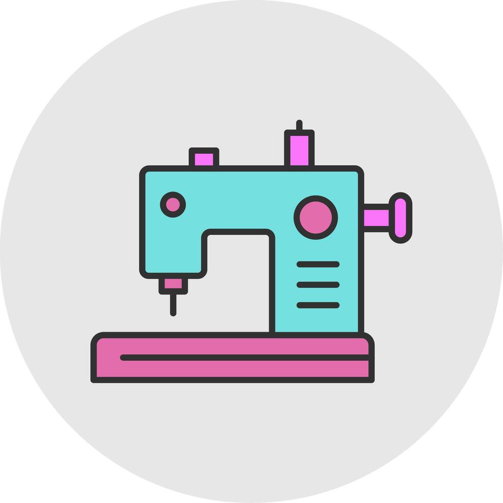 Sewing Machine Line Filled Light Circle Icon vector