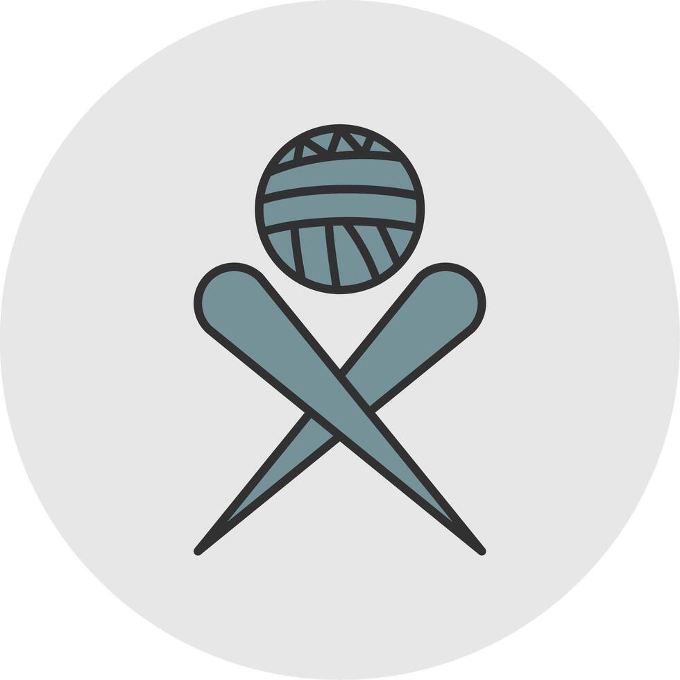 Knitting Needles Line Filled Light Circle Icon vector