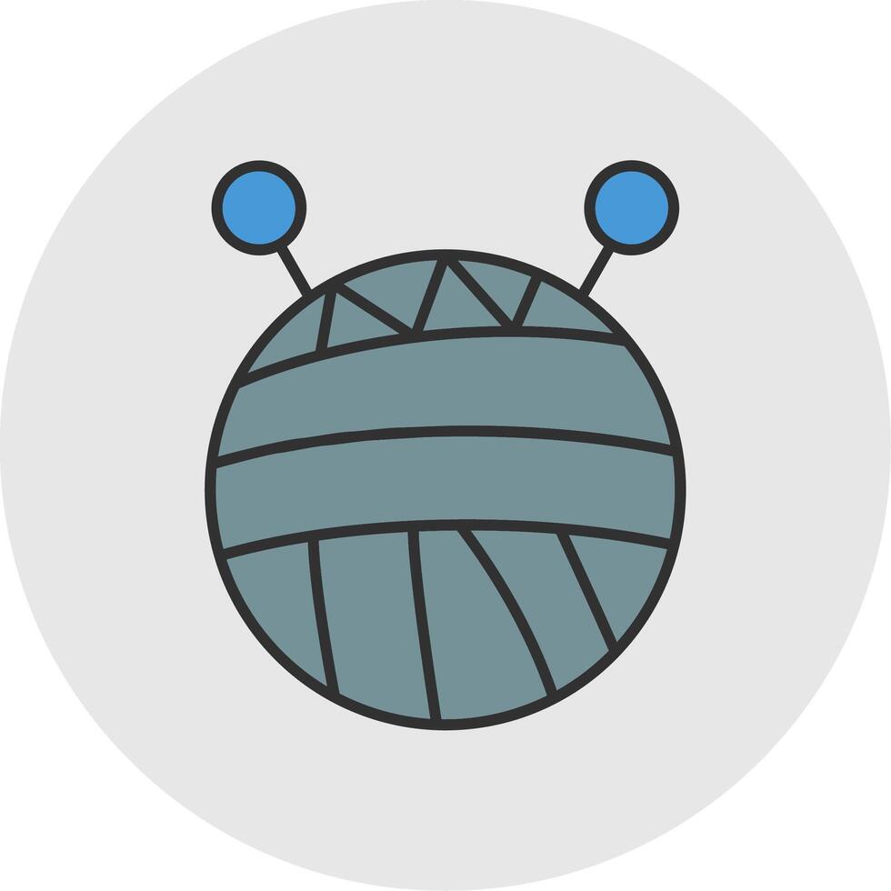 Wool Line Filled Light Circle Icon vector