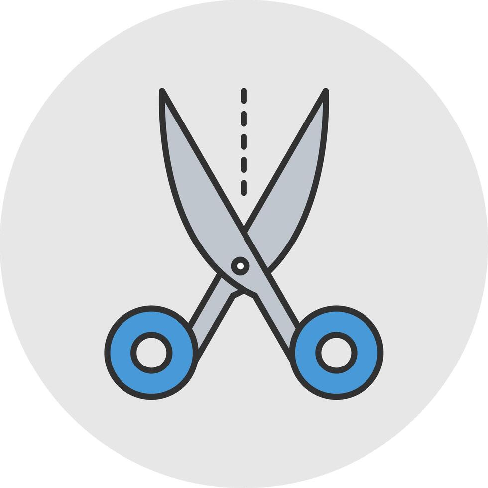 Scissors Line Filled Light Circle Icon vector