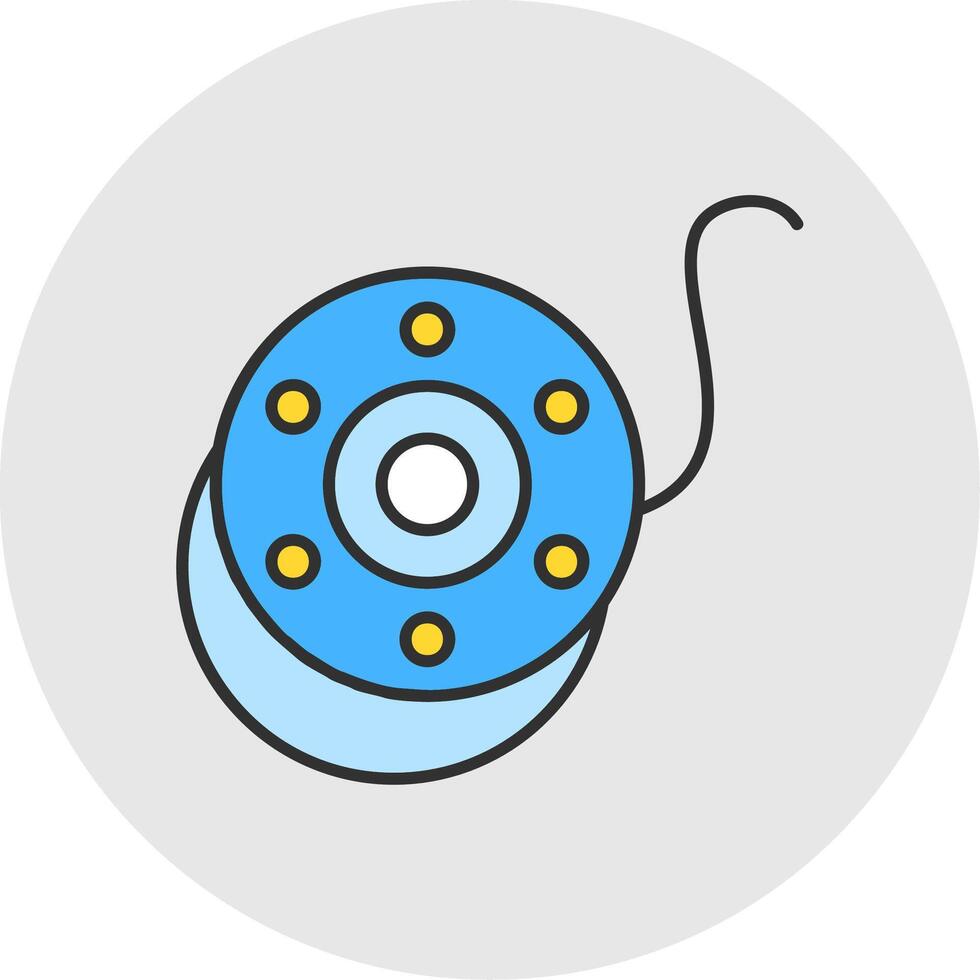 Bobbin Line Filled Light Circle Icon vector