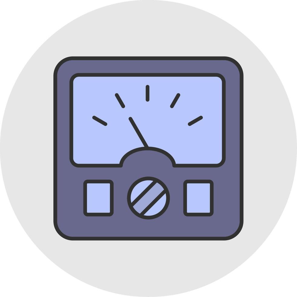 Ammeter Line Filled Light Circle Icon vector