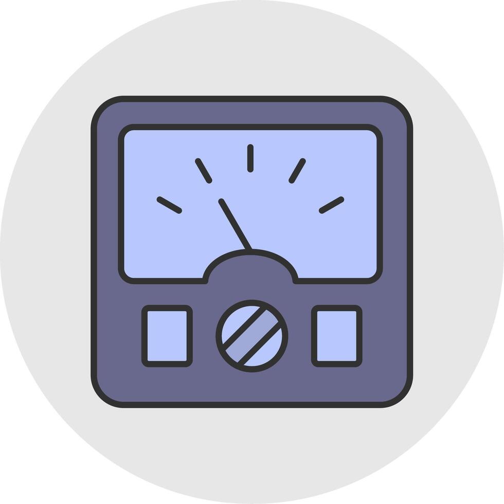 Ammeter Line Filled Light Circle Icon vector