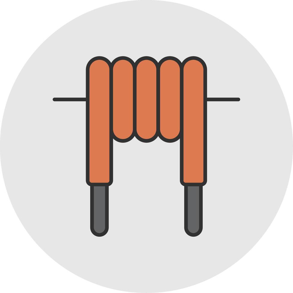 Inductor Line Filled Light Circle Icon vector