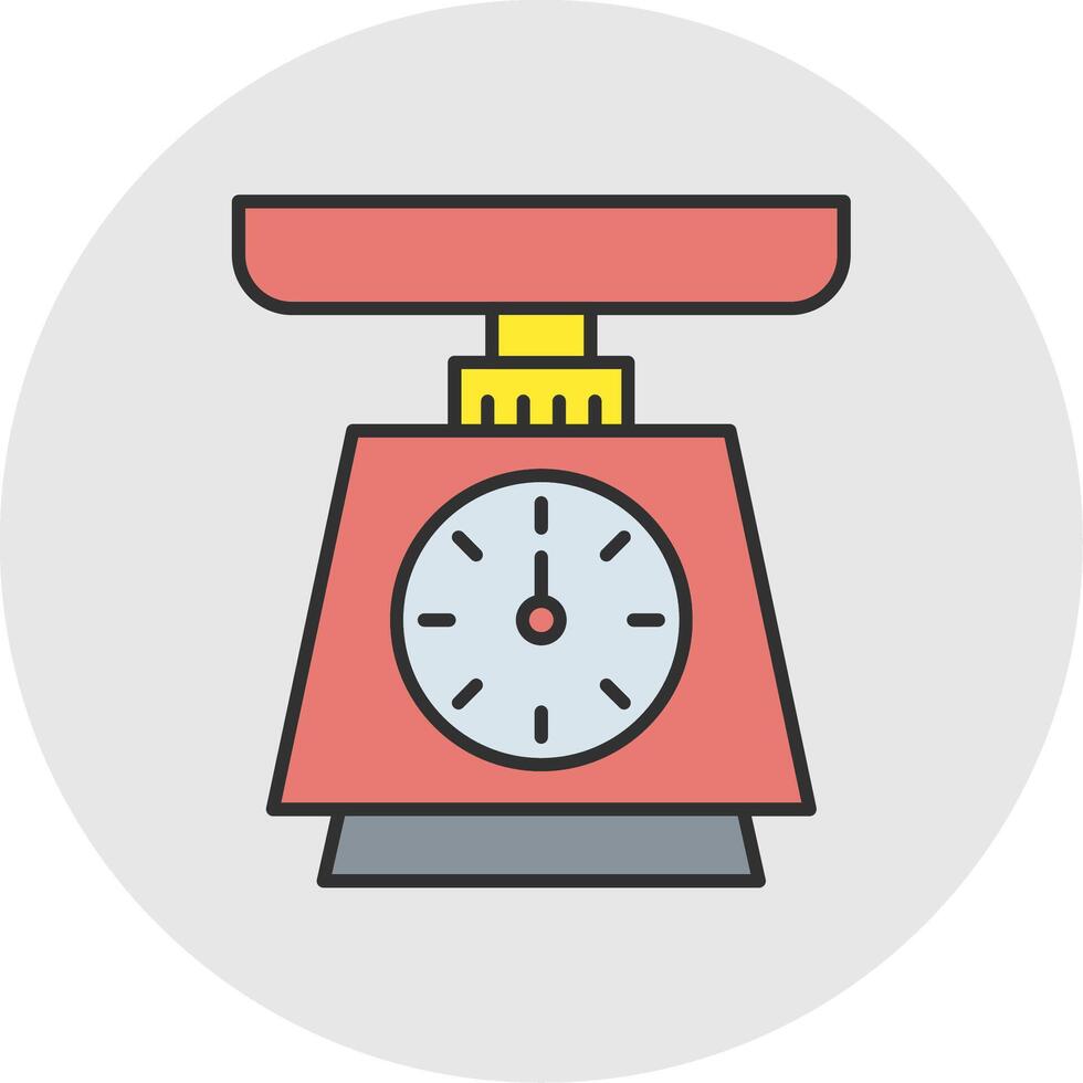 Weight Scale Line Filled Light Circle Icon vector