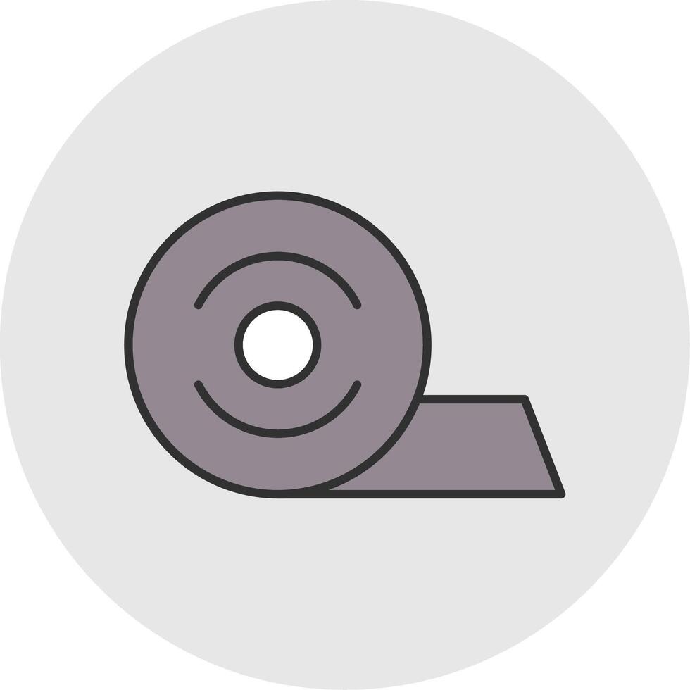 Insulating Tape Line Filled Light Circle Icon vector
