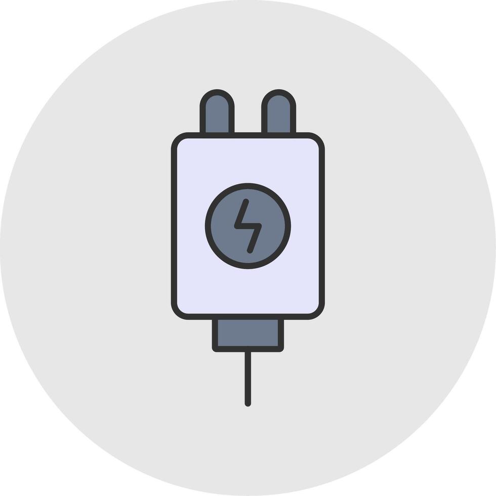 Adapter Line Filled Light Circle Icon vector