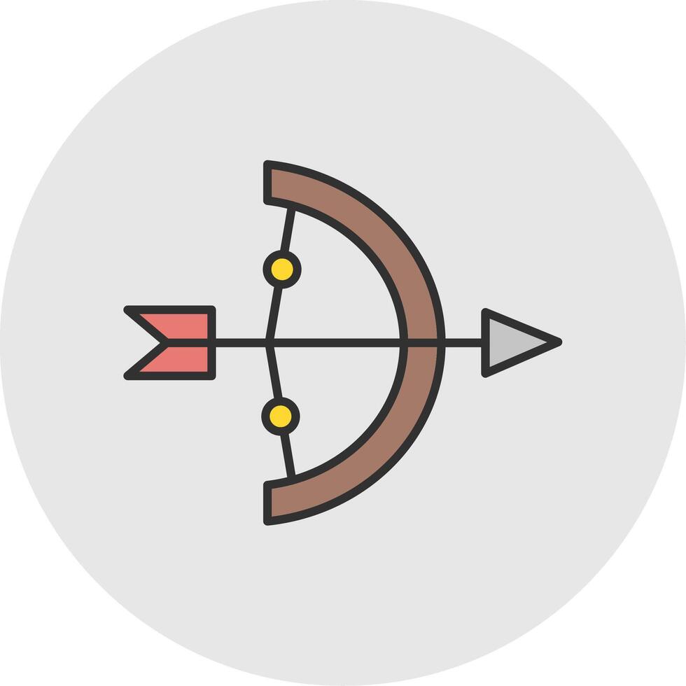 Archery Line Filled Light Circle Icon vector