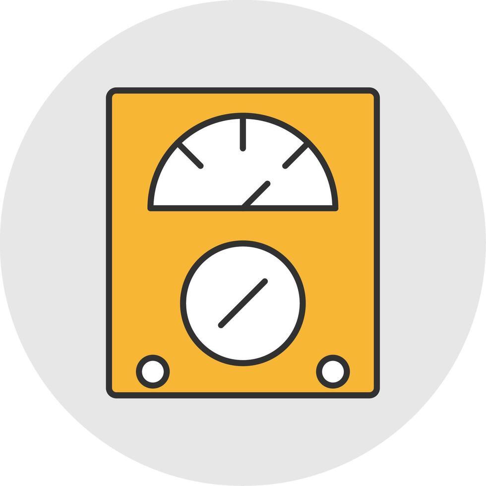 Voltmeter Line Filled Light Circle Icon vector