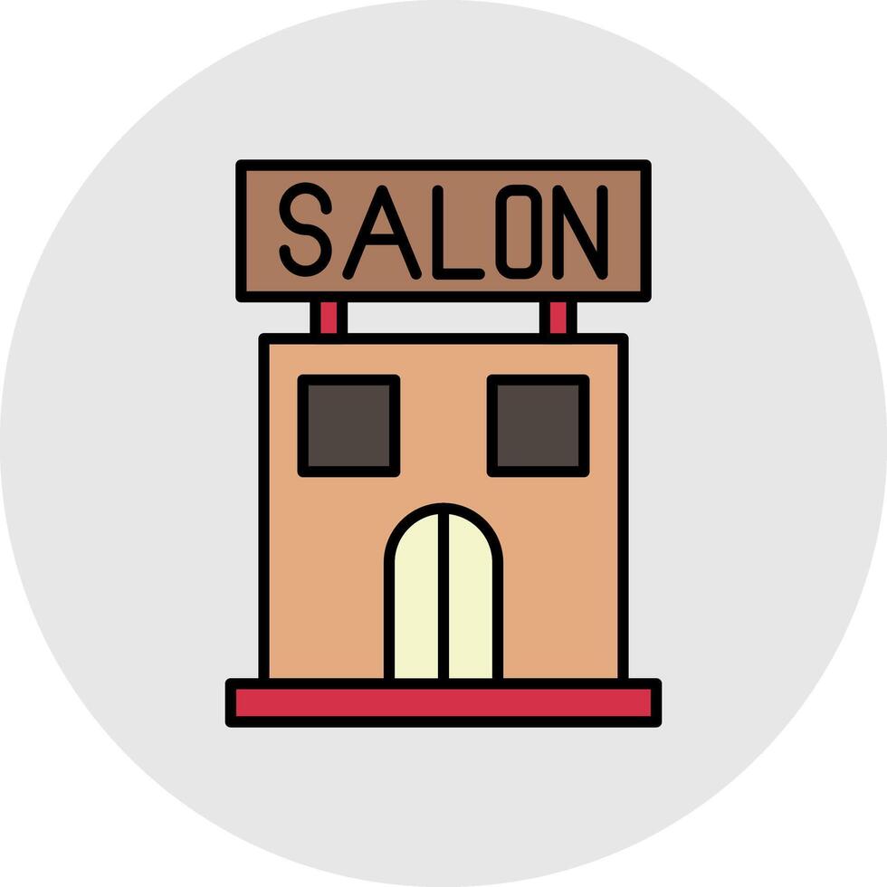 Salon Line Filled Light Circle Icon vector