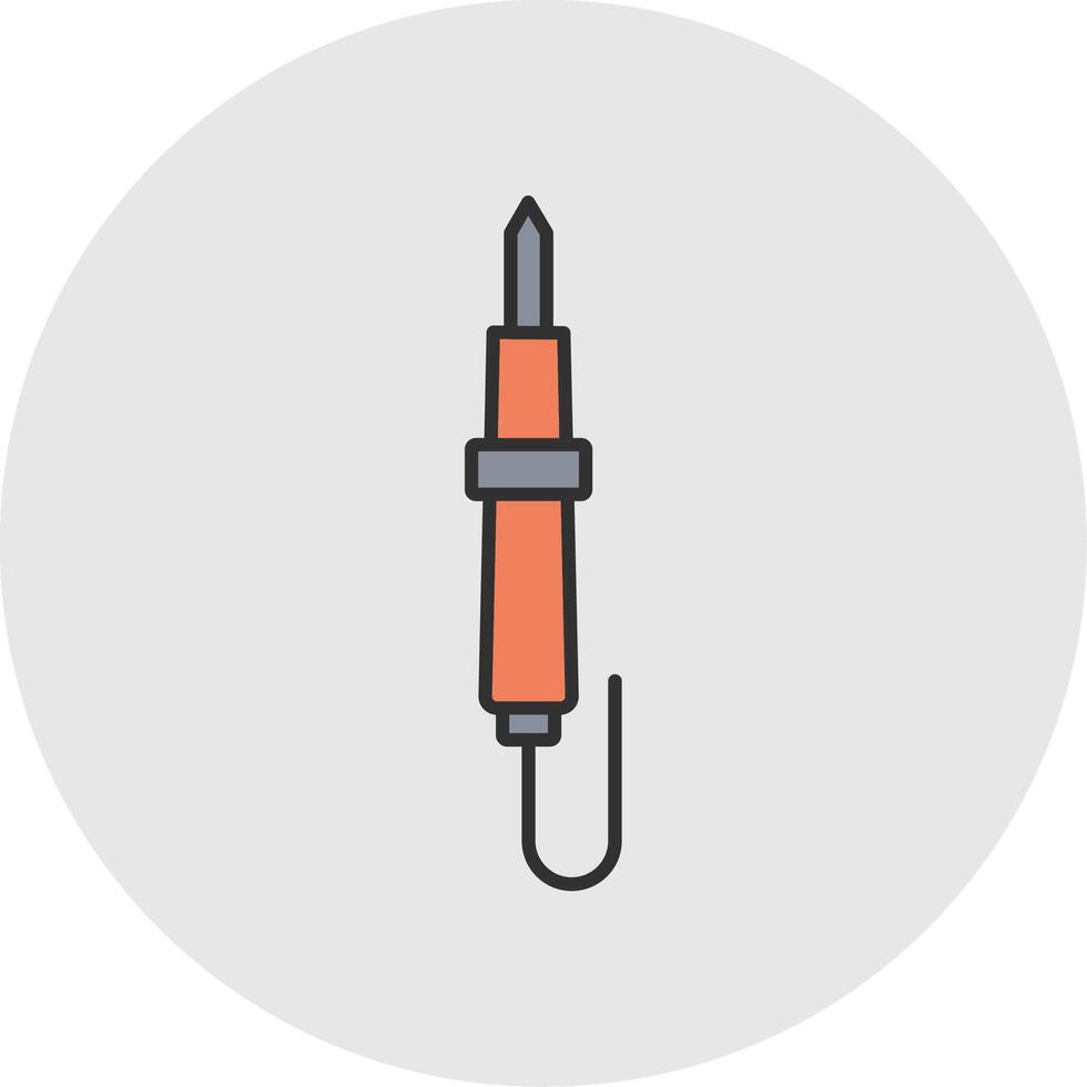 Soldering Line Filled Light Circle Icon vector