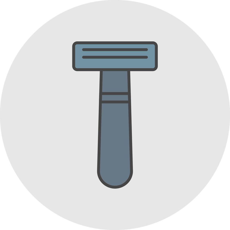 Shaving Razor Line Filled Light Circle Icon vector