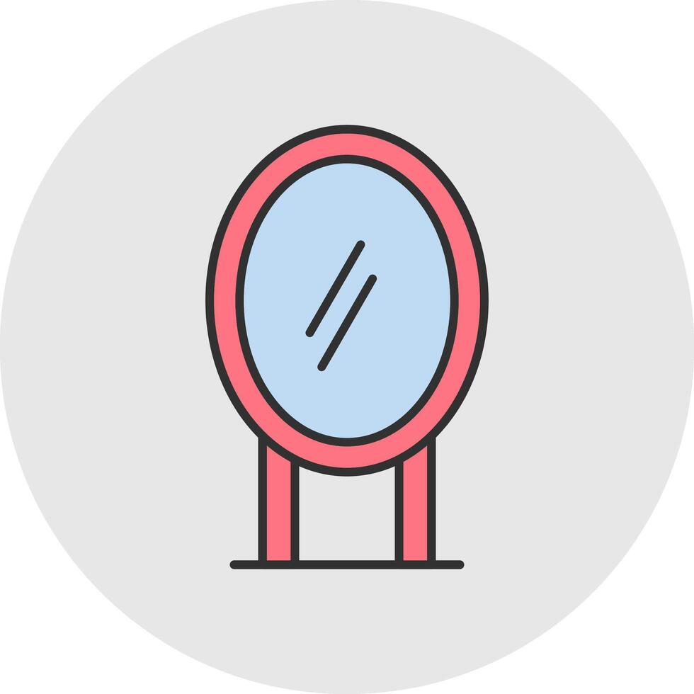 Mirror Line Filled Light Circle Icon vector