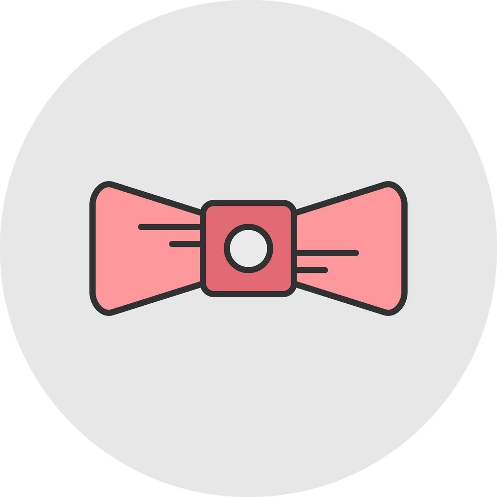 Bow Tie Line Filled Light Circle Icon vector