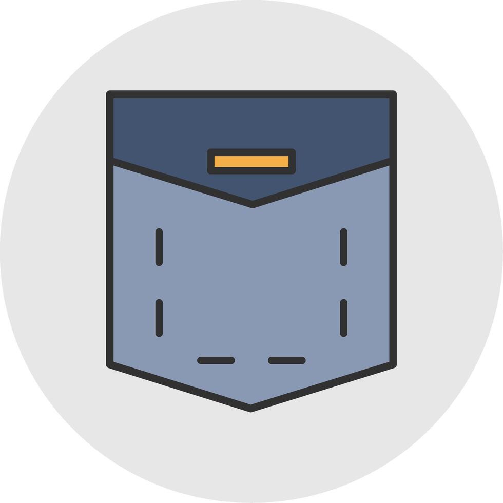 Pocket Line Filled Light Circle Icon vector
