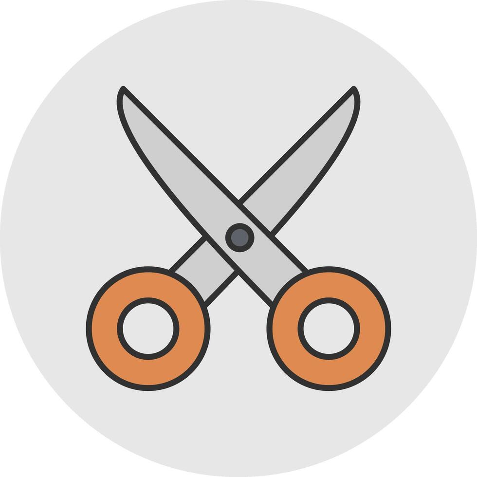 Scissors Line Filled Light Circle Icon vector
