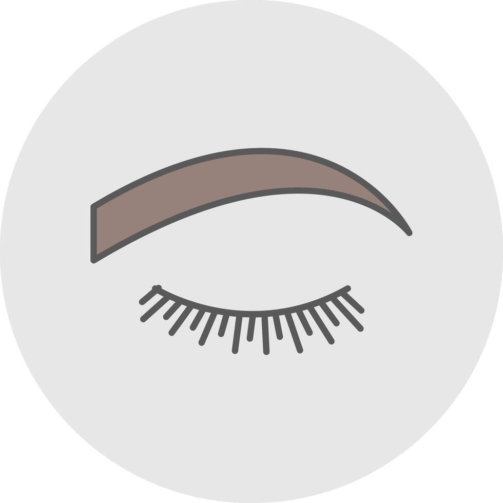 Eyebrow Line Filled Light Circle Icon vector