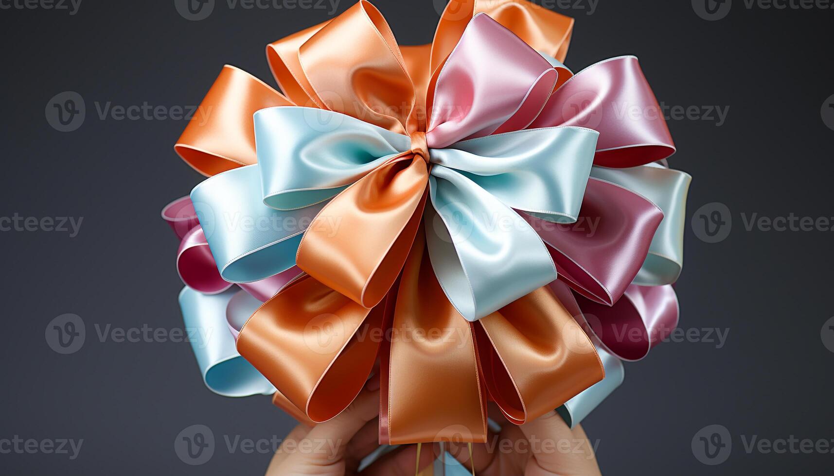 AI generated Colorful gift box tied with shiny ribbon generated by AI photo