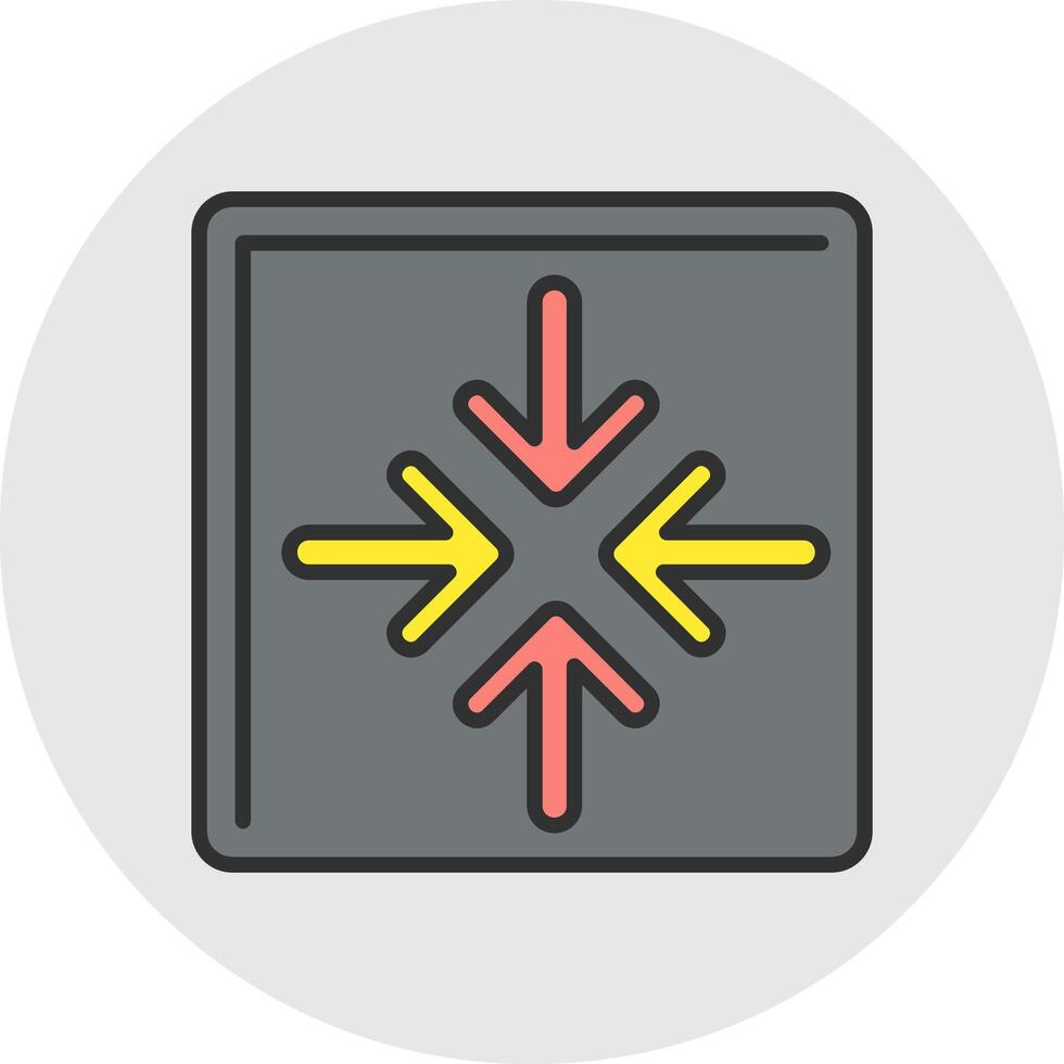 Minimize Line Filled Light Circle Icon vector